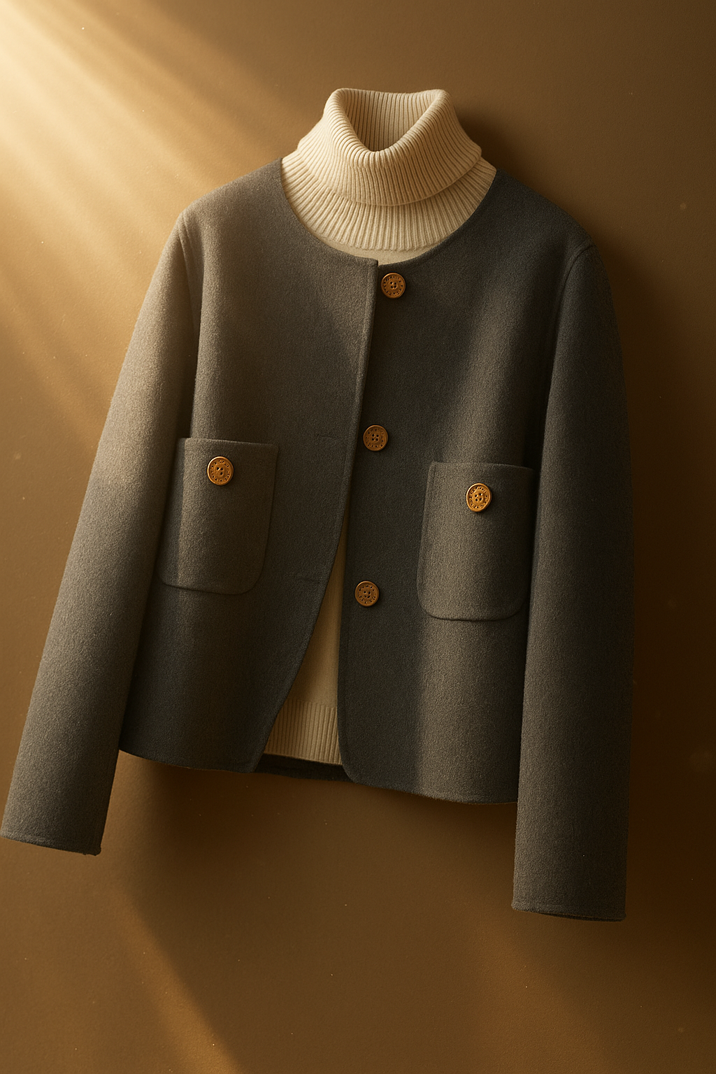 Women's Cropped Wool Blend Jacket | Warm and Stylish