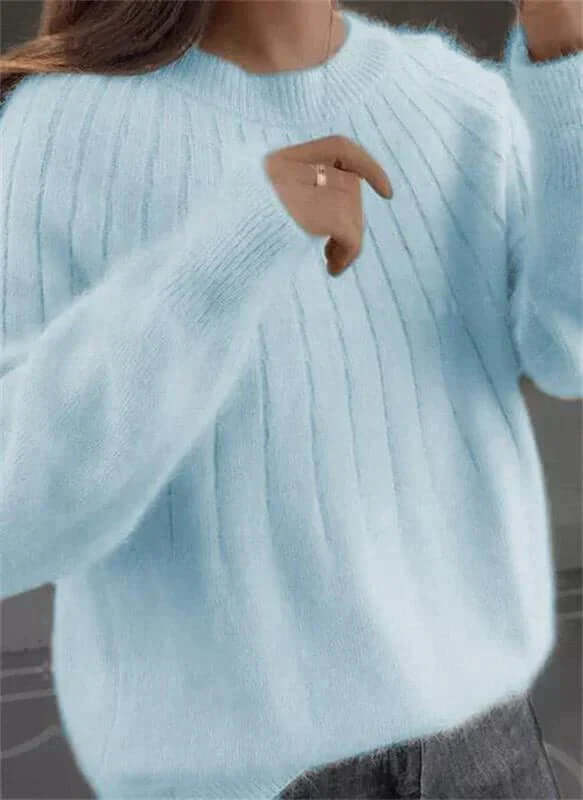 Damski Sweter z Puszystej Dzianiny Przypominającej Kaszmir