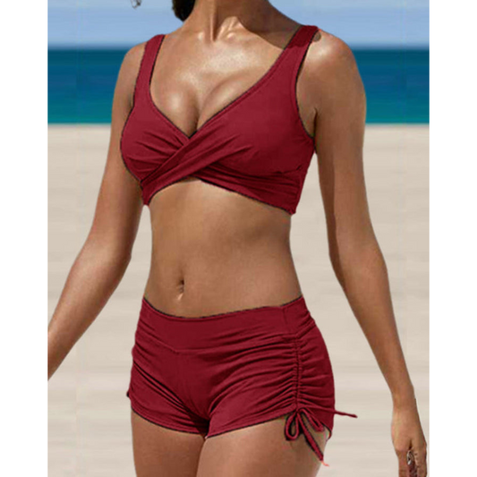 Conjunto de Bikini Dameska con Cintura Alta | Tirantes Moldeadores Ajustables