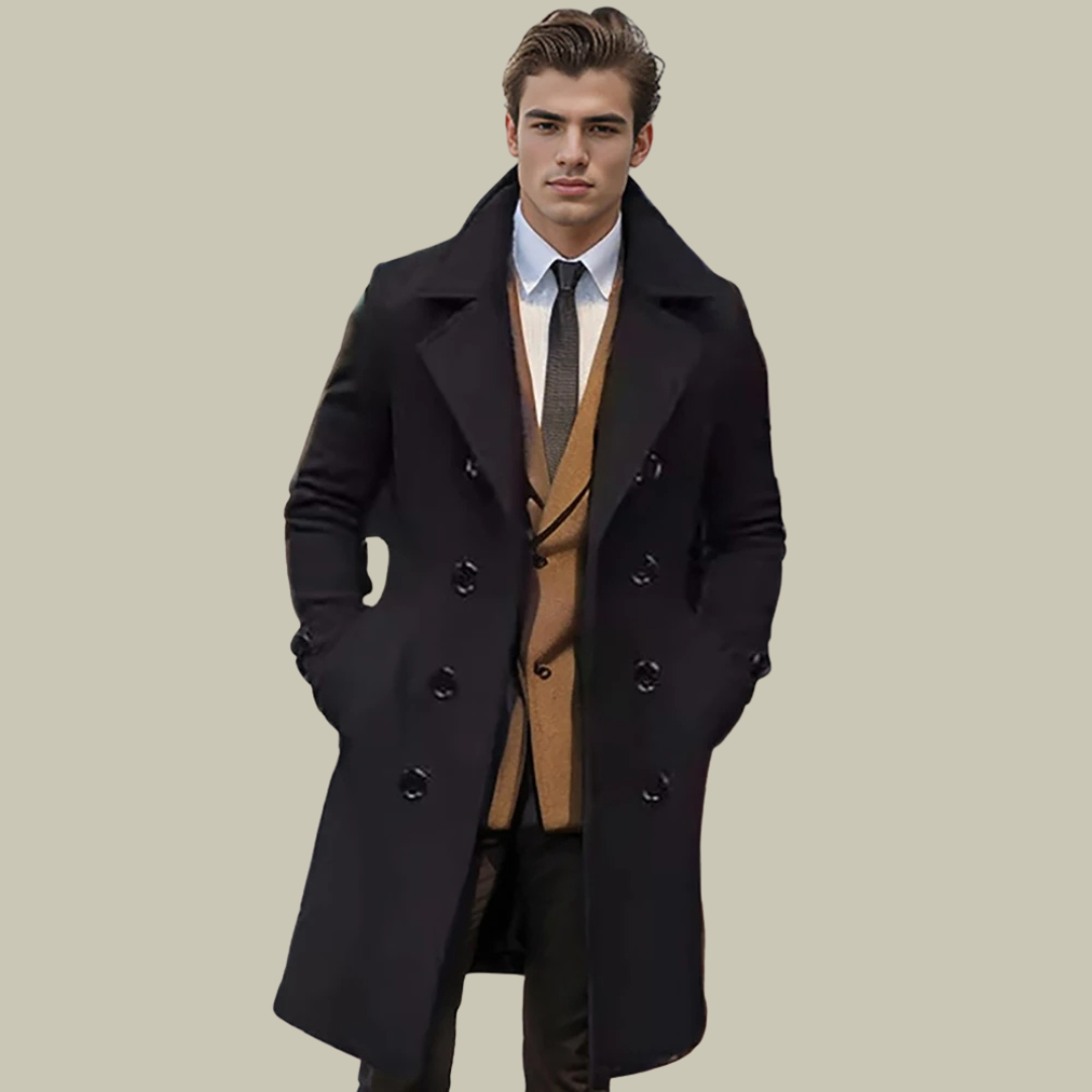 Giovanni | Włoski długi płaszcz Massimo dla eleganckiego stylu