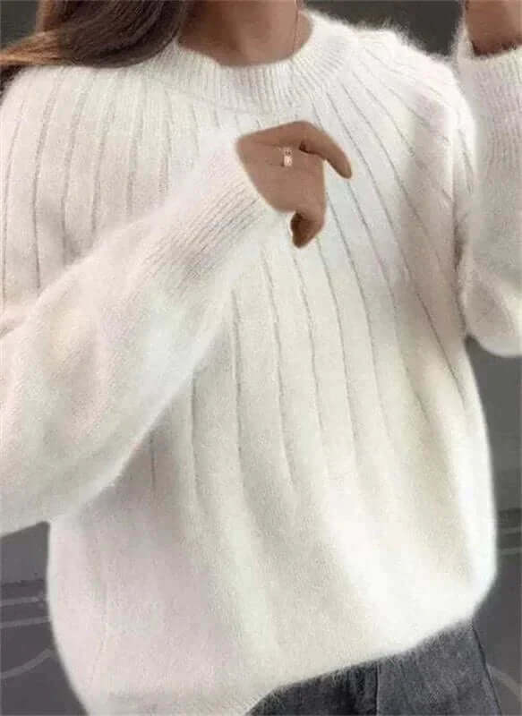 Damski Sweter z Puszystej Dzianiny Przypominającej Kaszmir