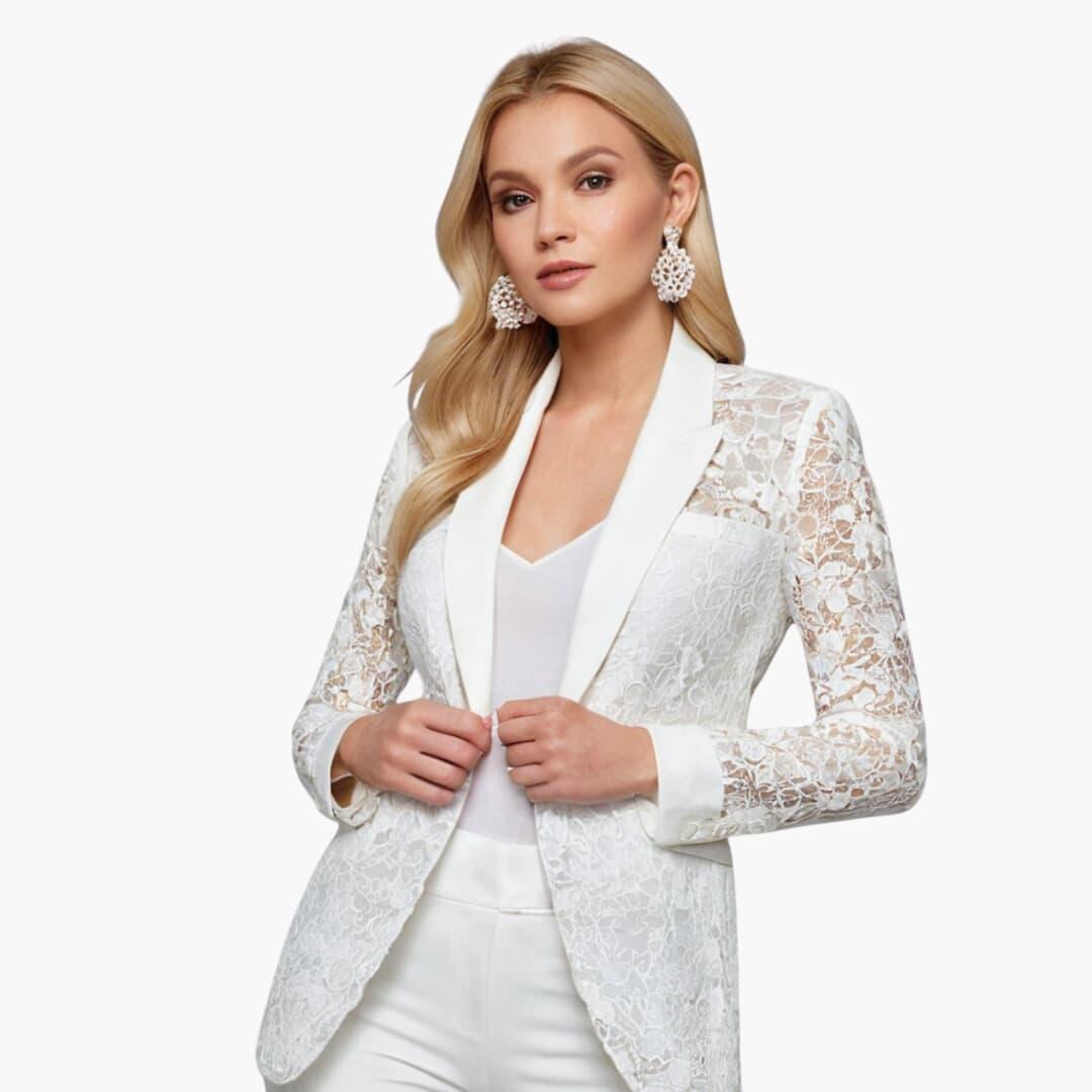 Dámské krajkové sako | Elegantní květinová bunda