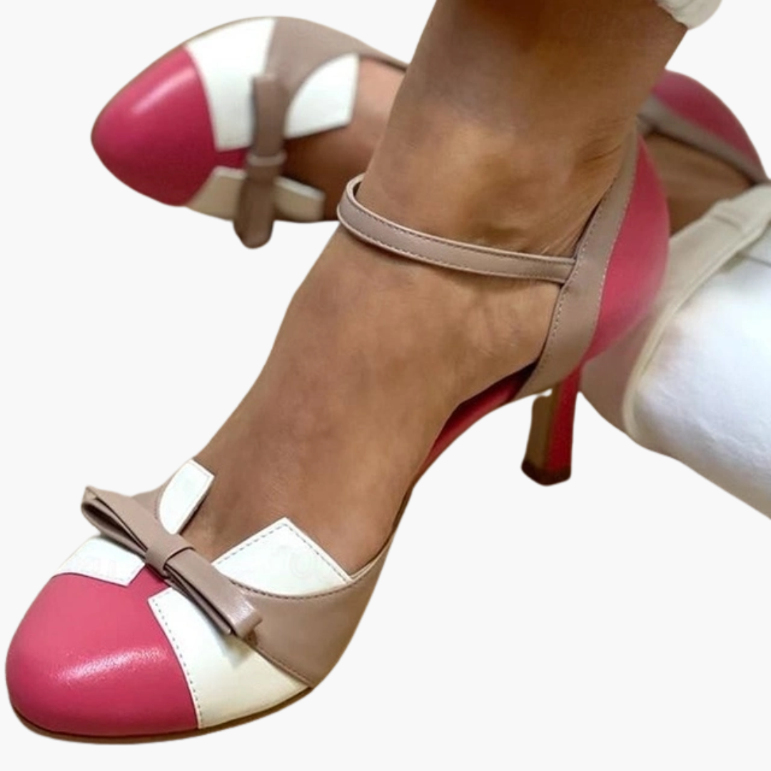 Dámský páskový sandál na kotník na podpatku | Elegantní otevřené špičky na podpatku