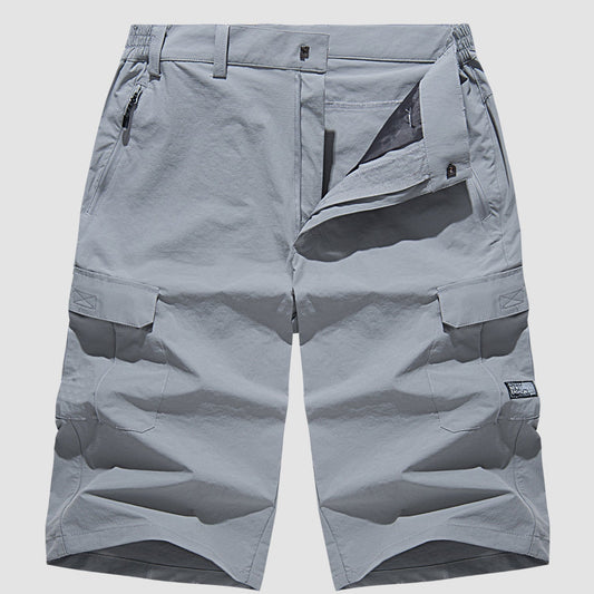 Shorts cargo para hombre de secado rápido con múltiples bolsillos