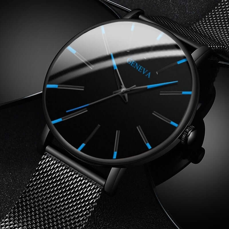 Reloj de pulsera masculino ultrafino y minimalista