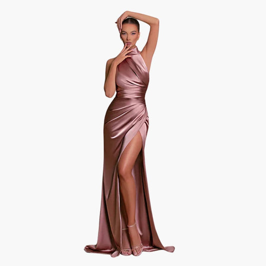 Vestido de Satén para Mujer Estilo de Noche | Elegante Vestido Largo de Gala