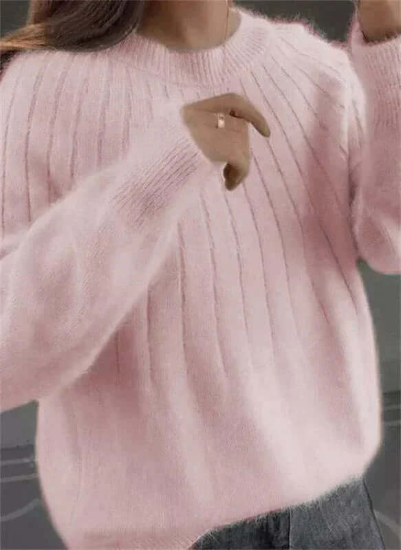 Damski Sweter z Puszystej Dzianiny Przypominającej Kaszmir