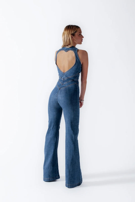 Mono de mezclilla vintage para mujer | Atuendo a la moda