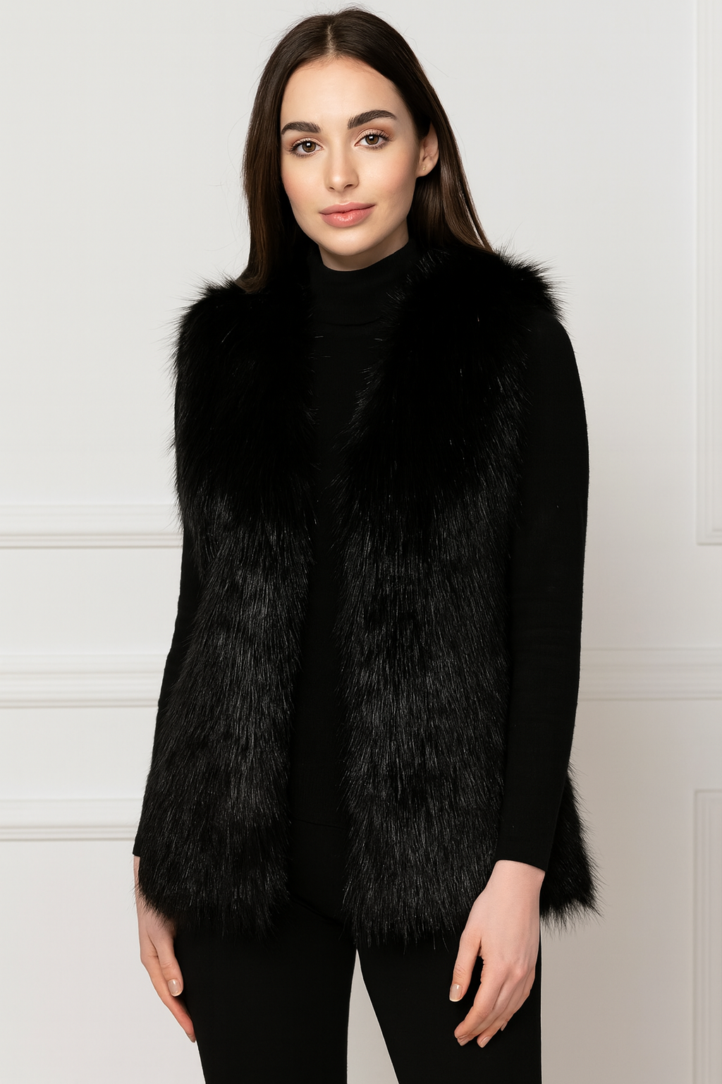 Women's Luxurious Vest Made of Artificial Fur | Sleeveless Jacket
