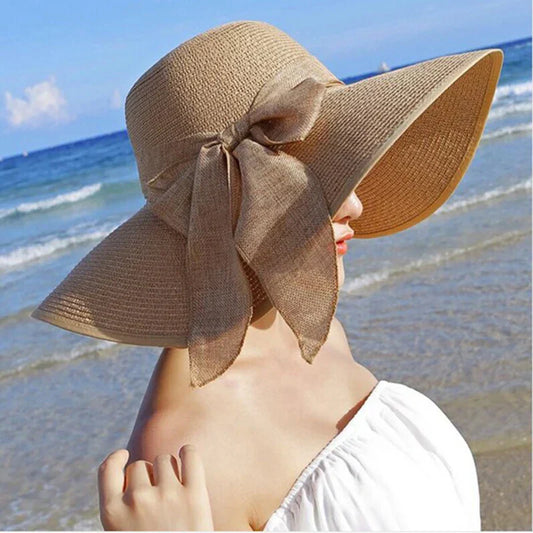 Malira | Sombrero Panamá de paja para mujer con ala ancha y elegante lazo