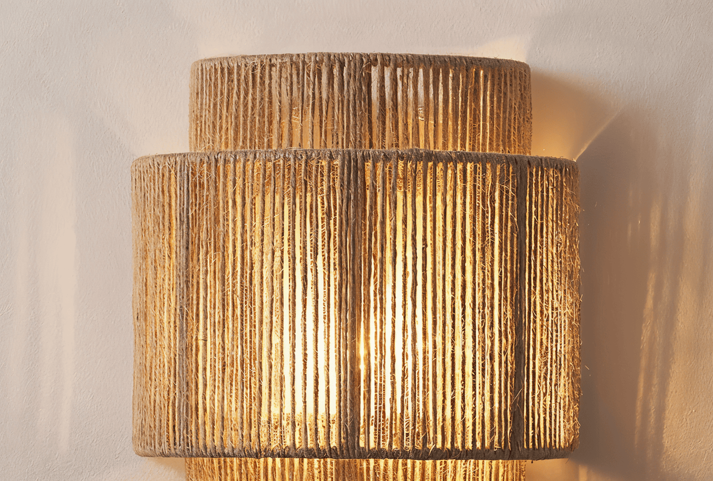 Boho Wall Decoration | Rattan Lampshade with Hemp Rope