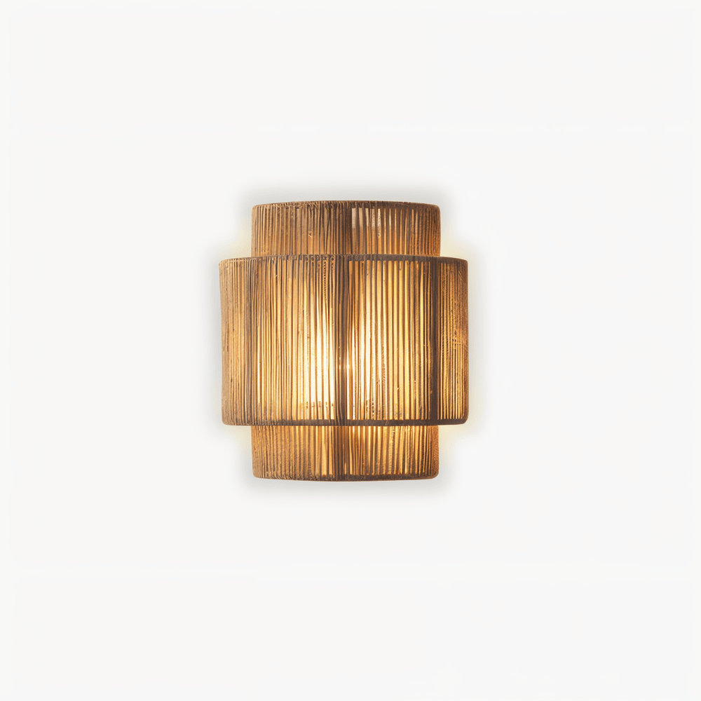 Boho Wall Decoration | Rattan Lampshade with Hemp Rope