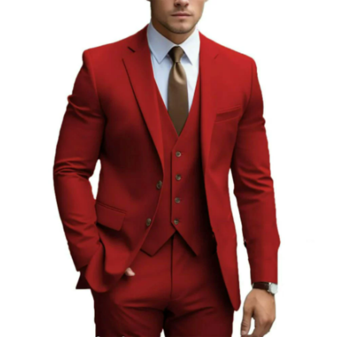 Men's 3-Piece Wedding Suit with Vest