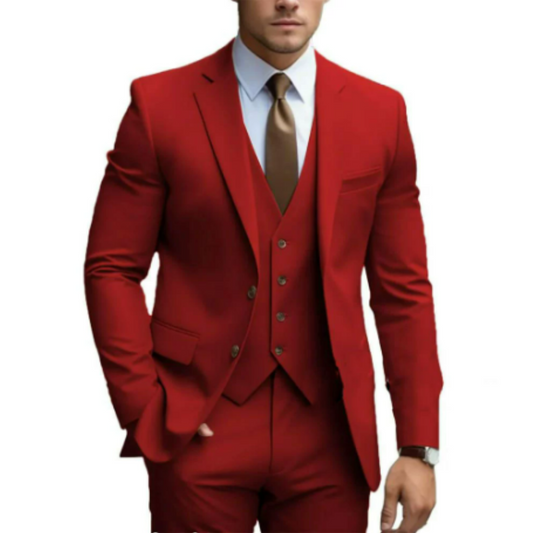 Traje de boda masculino de 3 piezas con chaleco