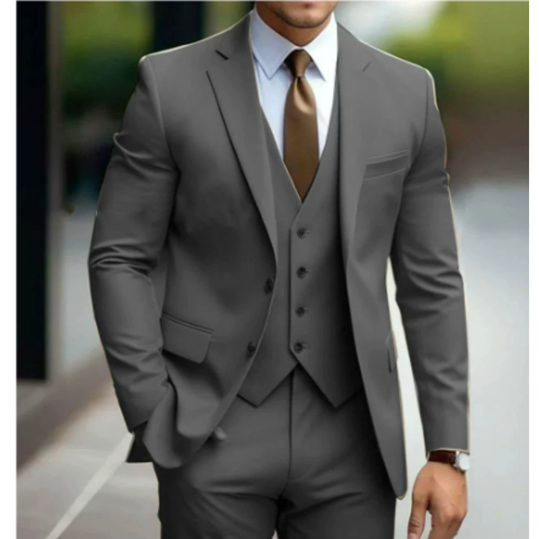 Men's 3-Piece Wedding Suit with Vest
