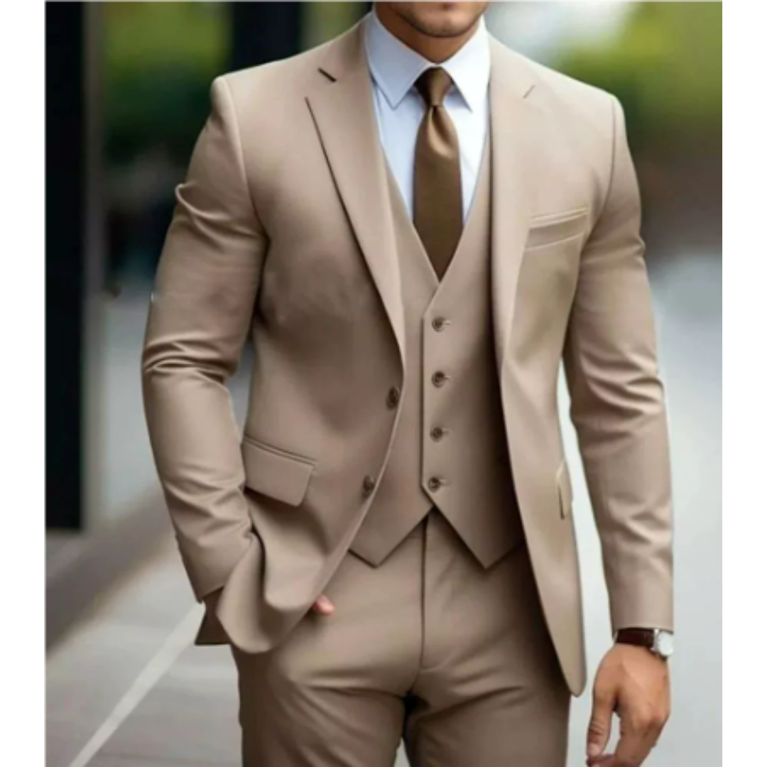 Men's 3-Piece Wedding Suit with Vest