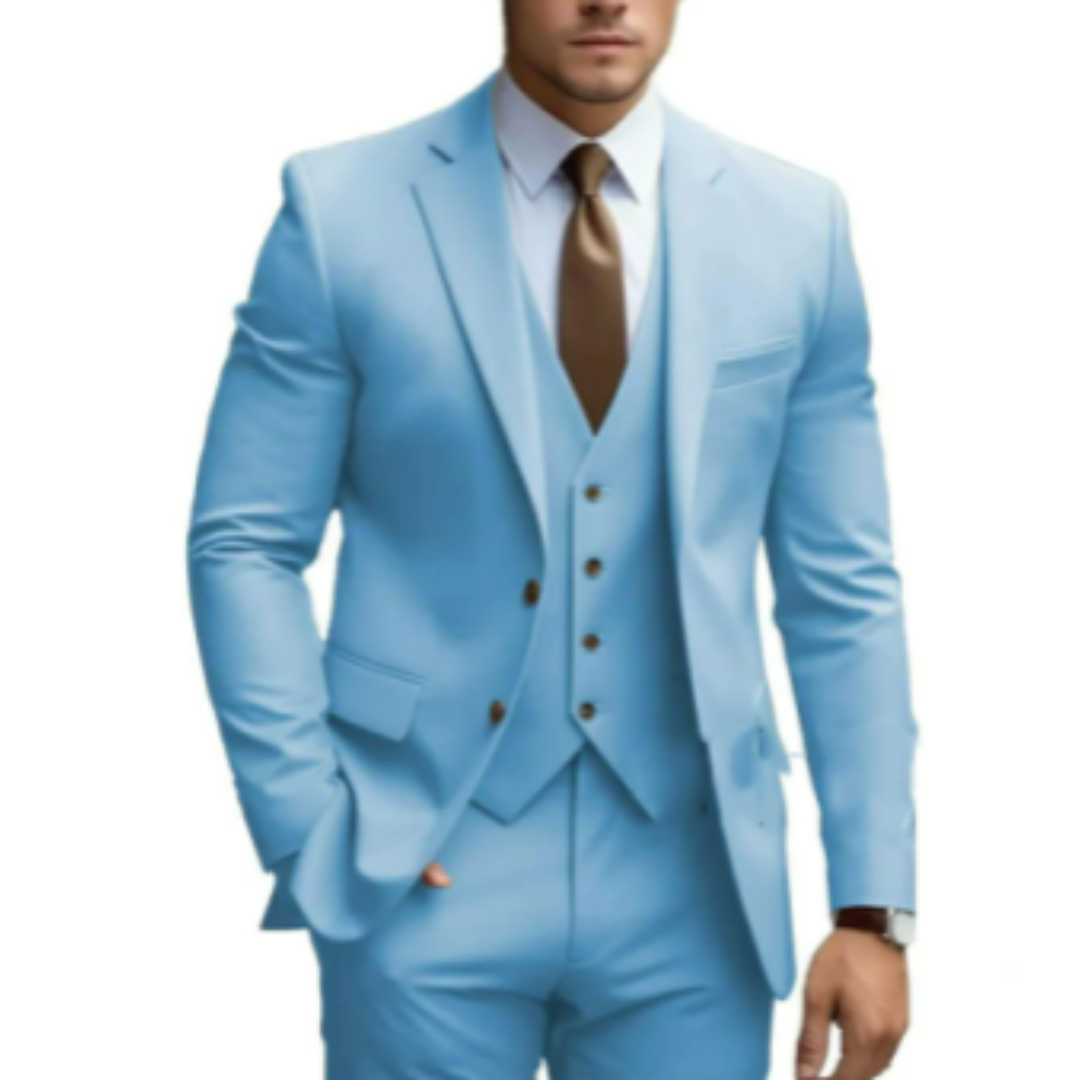Men's 3-Piece Wedding Suit with Vest