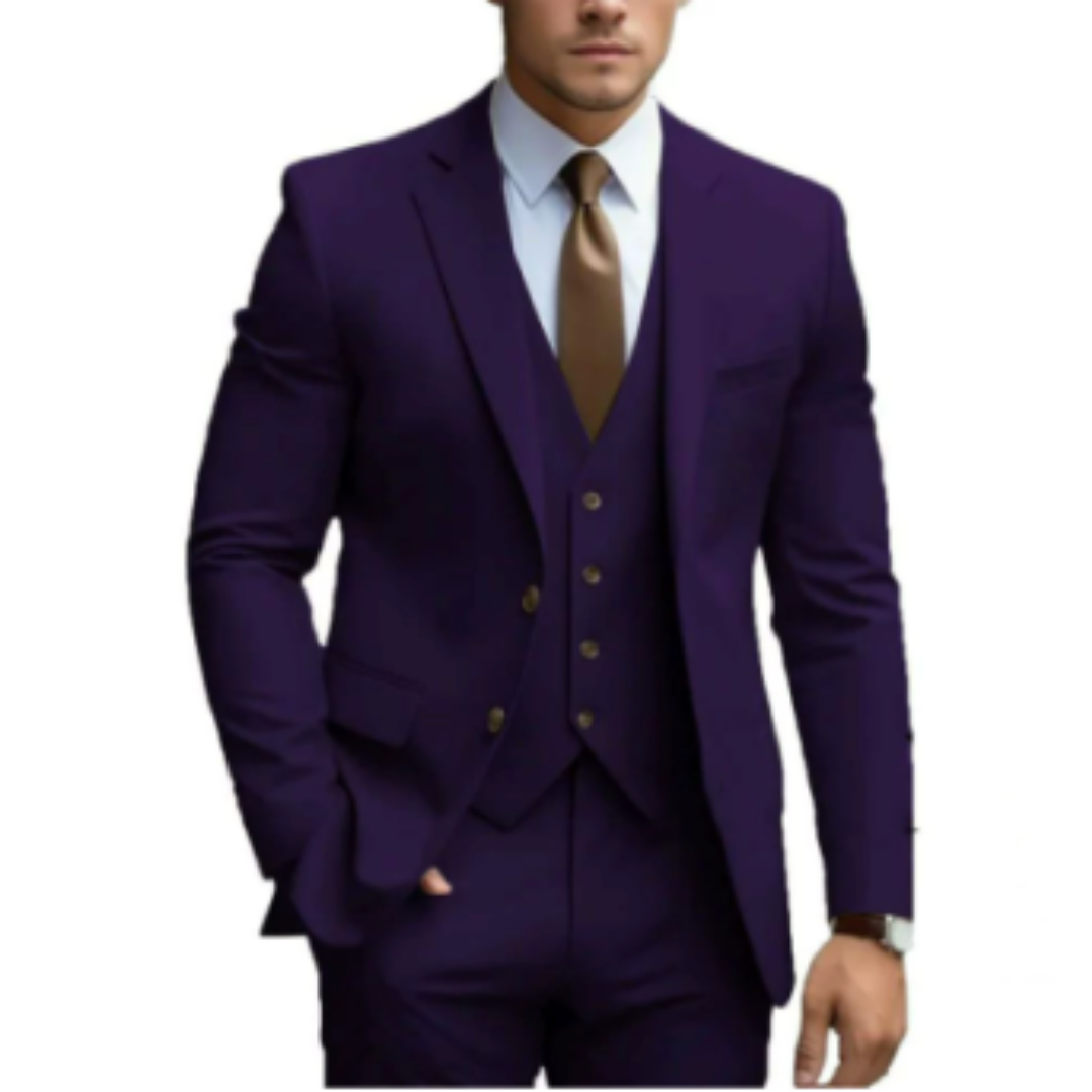 Men's 3-Piece Wedding Suit with Vest