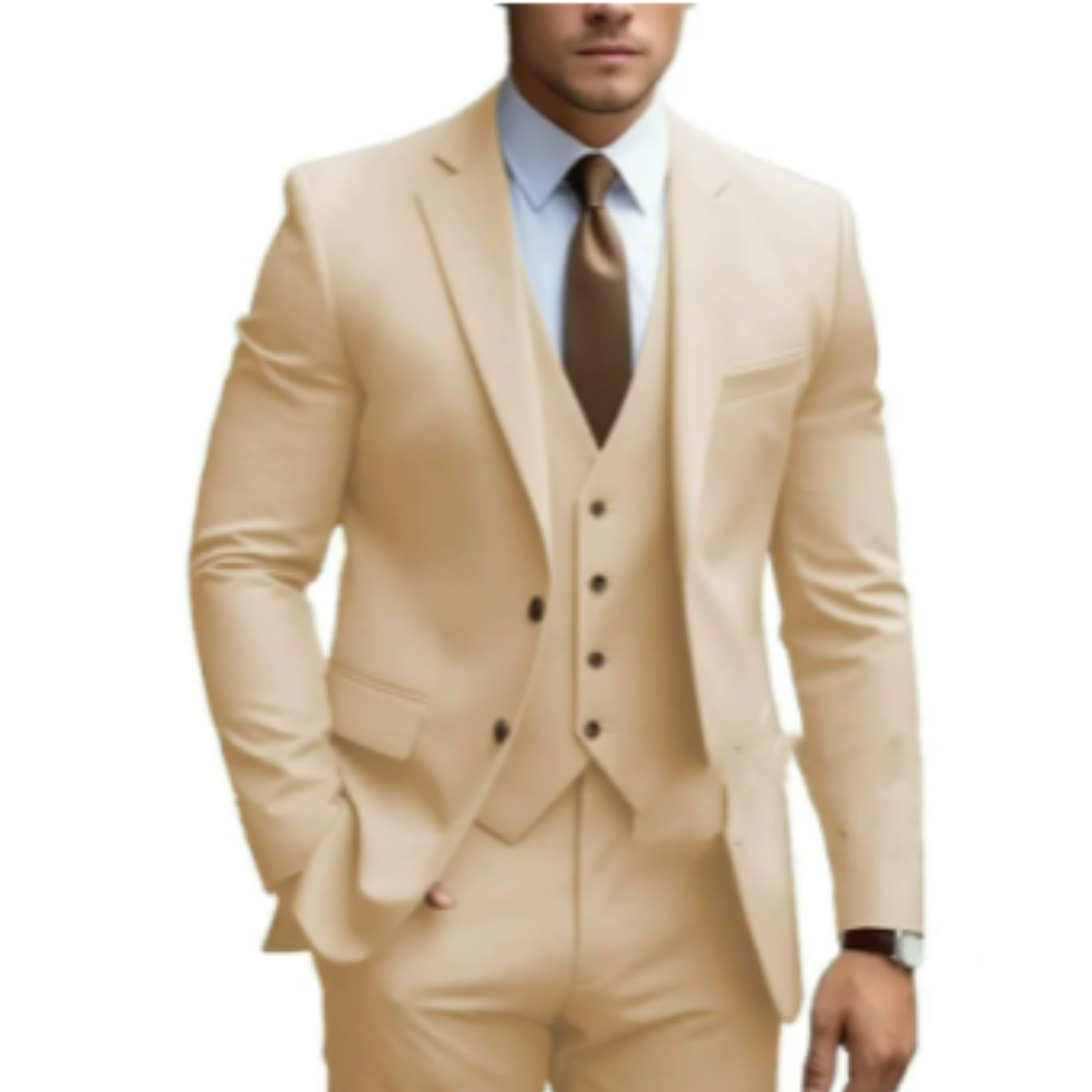 Men's 3-Piece Wedding Suit with Vest