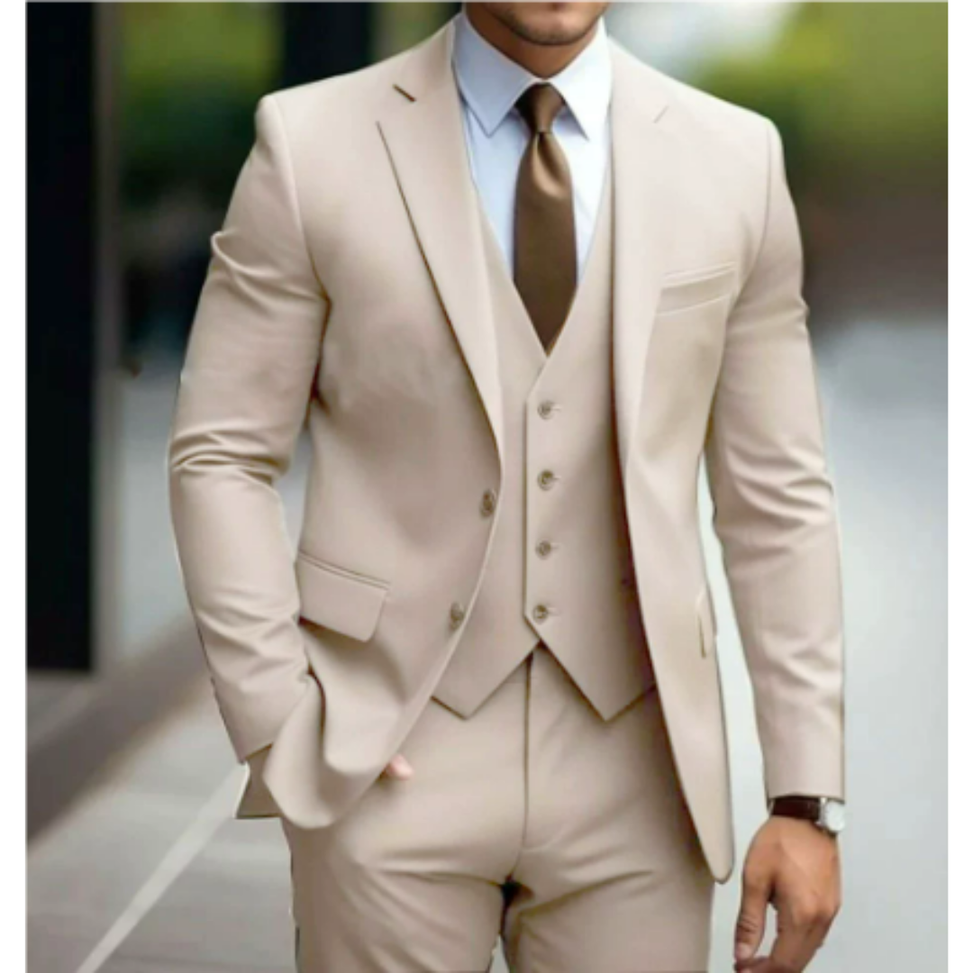 Men's 3-Piece Wedding Suit with Vest