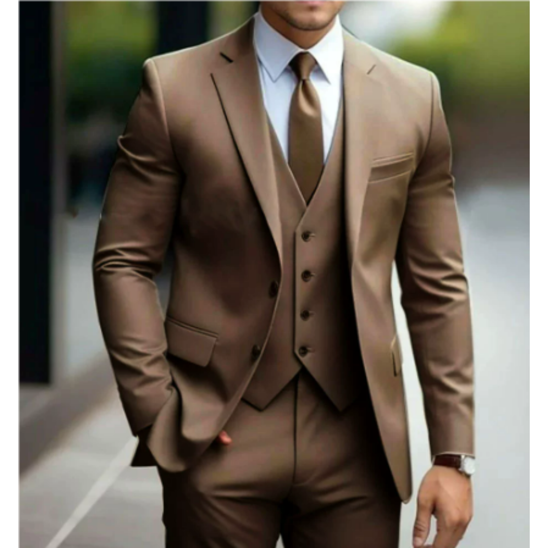 Men's 3-Piece Wedding Suit with Vest