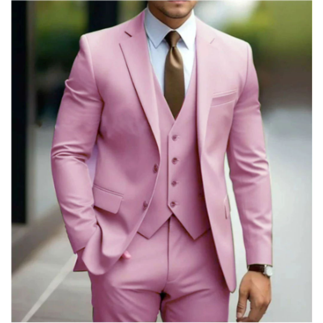 Men's 3-Piece Wedding Suit with Vest