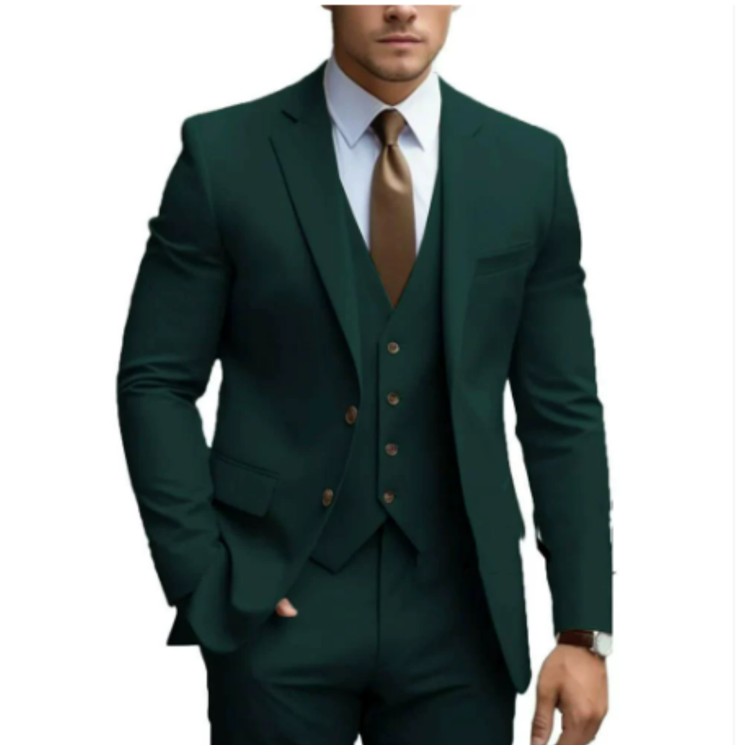 Men's 3-Piece Wedding Suit with Vest