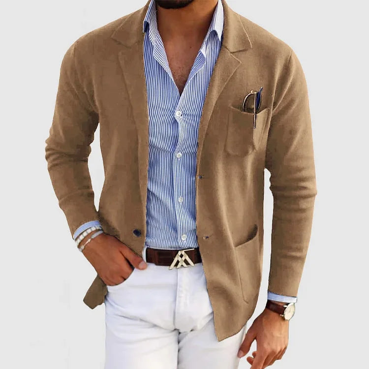 Męska Marynarka z Dzianiny | Styl Casualowy i Biznesowy