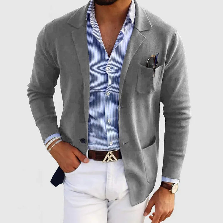 Męska Marynarka z Dzianiny | Styl Casualowy i Biznesowy