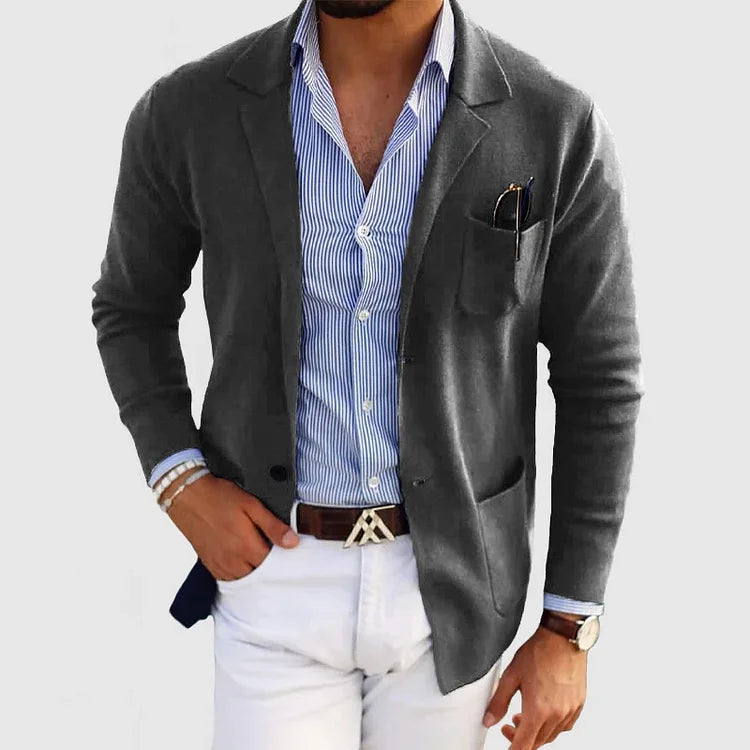 Męska Marynarka z Dzianiny | Styl Casualowy i Biznesowy
