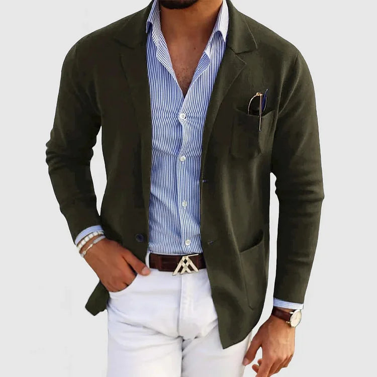 Męska Marynarka z Dzianiny | Styl Casualowy i Biznesowy