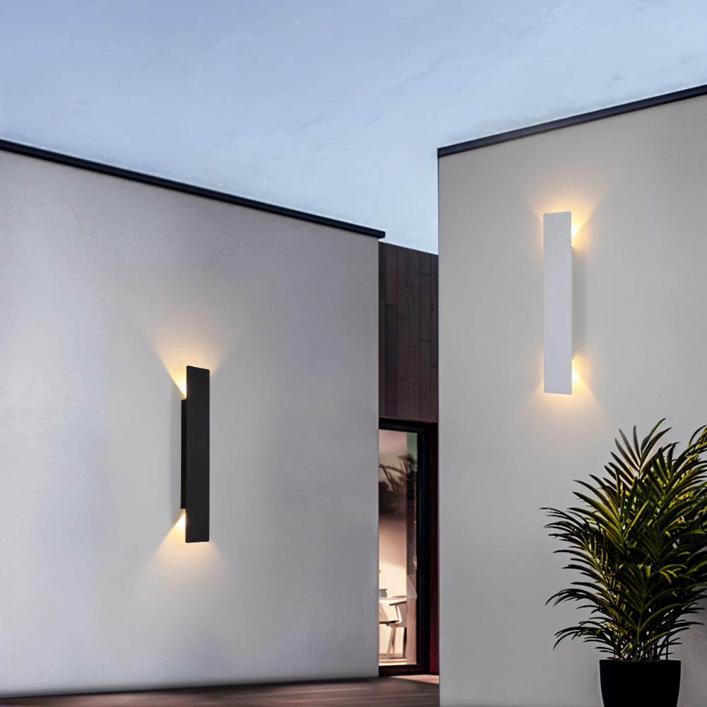 Rectangular Black Aluminum LED Outdoor Wall Lamp