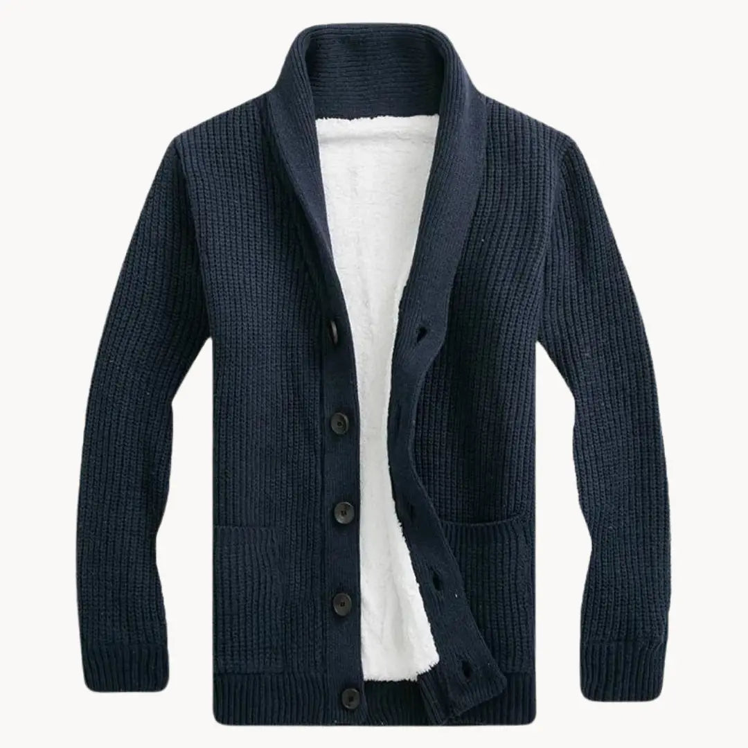 Shawl Collar Fleece Cardigan | Men's Casual Fit