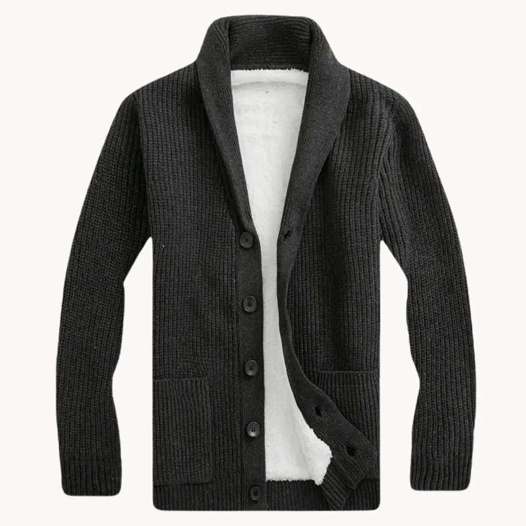 Shawl Collar Fleece Cardigan | Men's Casual Fit
