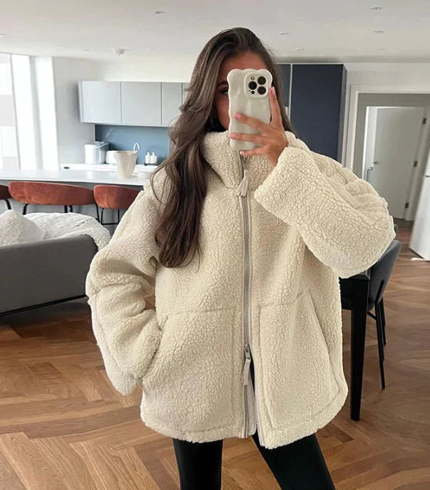 Women's Plus Size Plush Coat