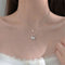 Vivienne | Elegant silver necklace set with a shimmering butterfly pendant