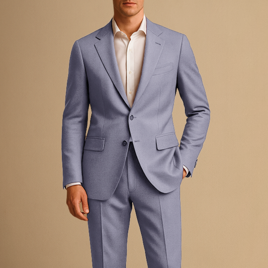 Traje ligero de dos piezas para hombre de corte ajustado | Estilo inteligente y casual