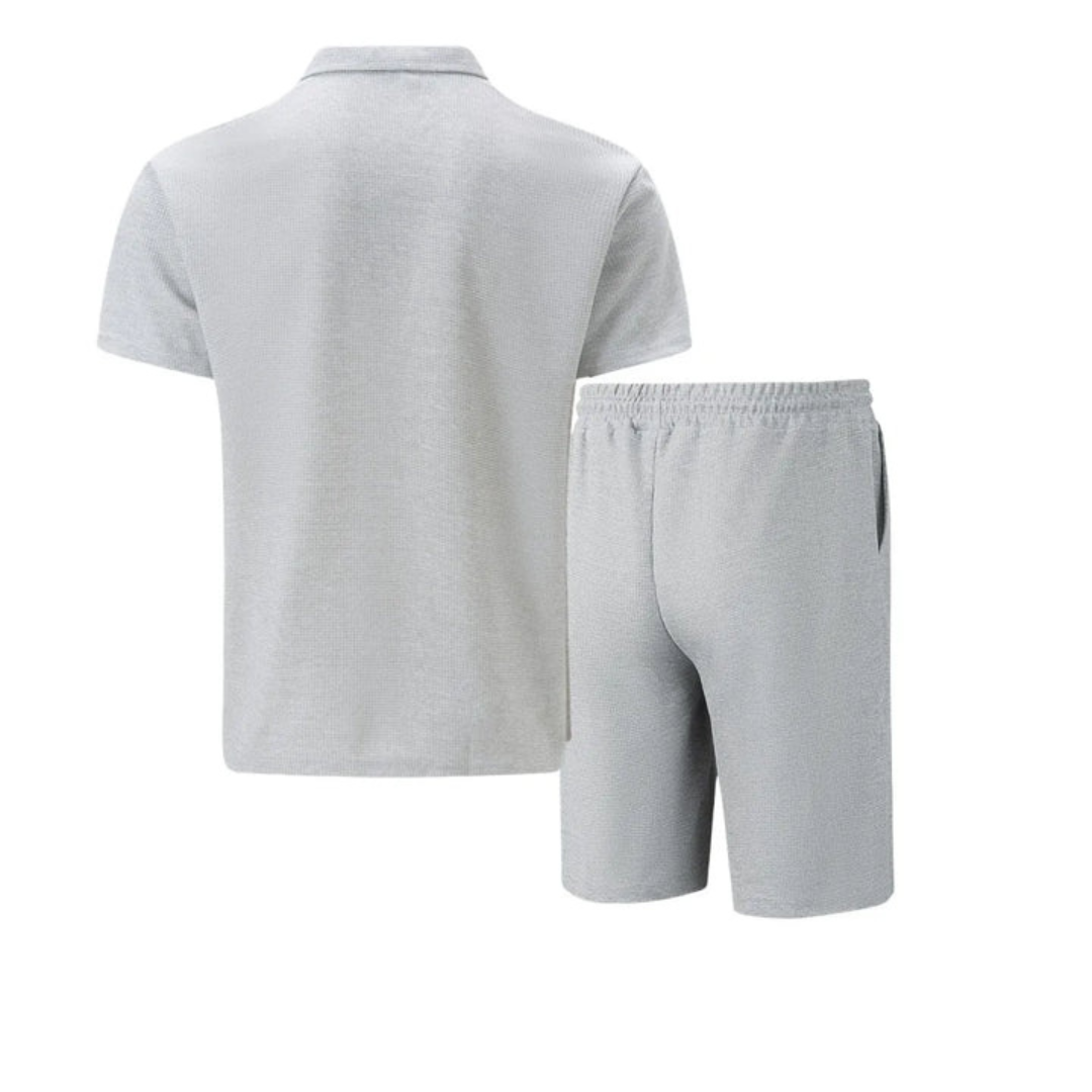 Pánský polo set se zipem | Koordinované šortky letní outfit