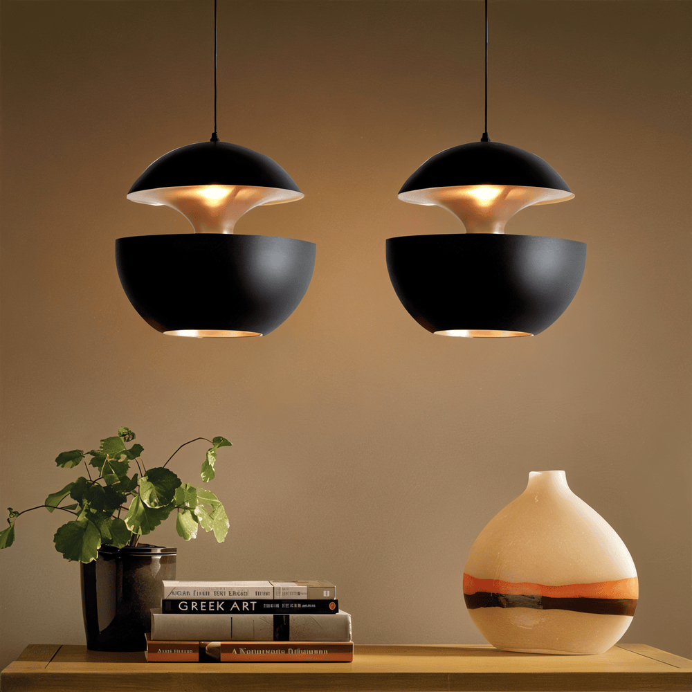 Apple Pendant Lamp | Black and White Solar-Inspired Light