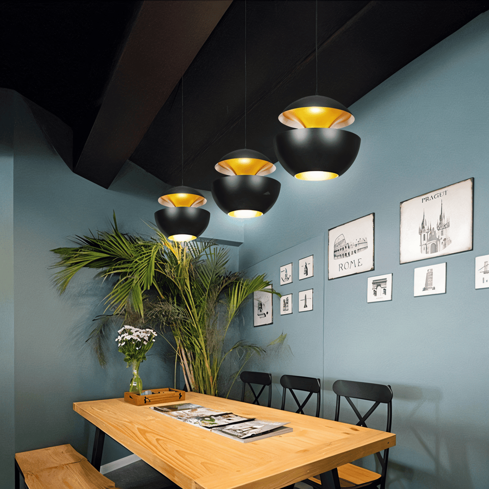 Apple Pendant Lamp | Black and White Solar-Inspired Light