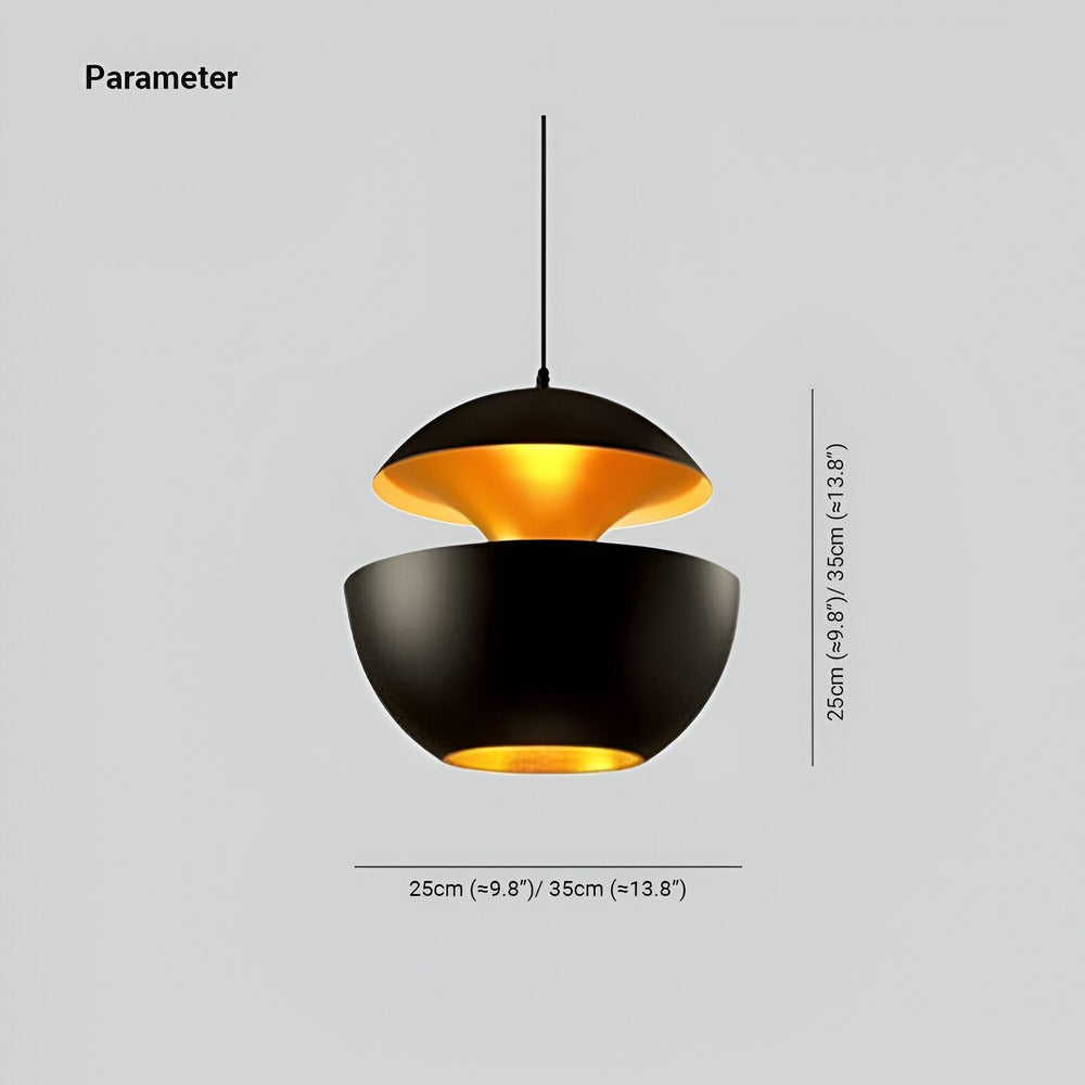 Apple Pendant Lamp | Black and White Solar-Inspired Light