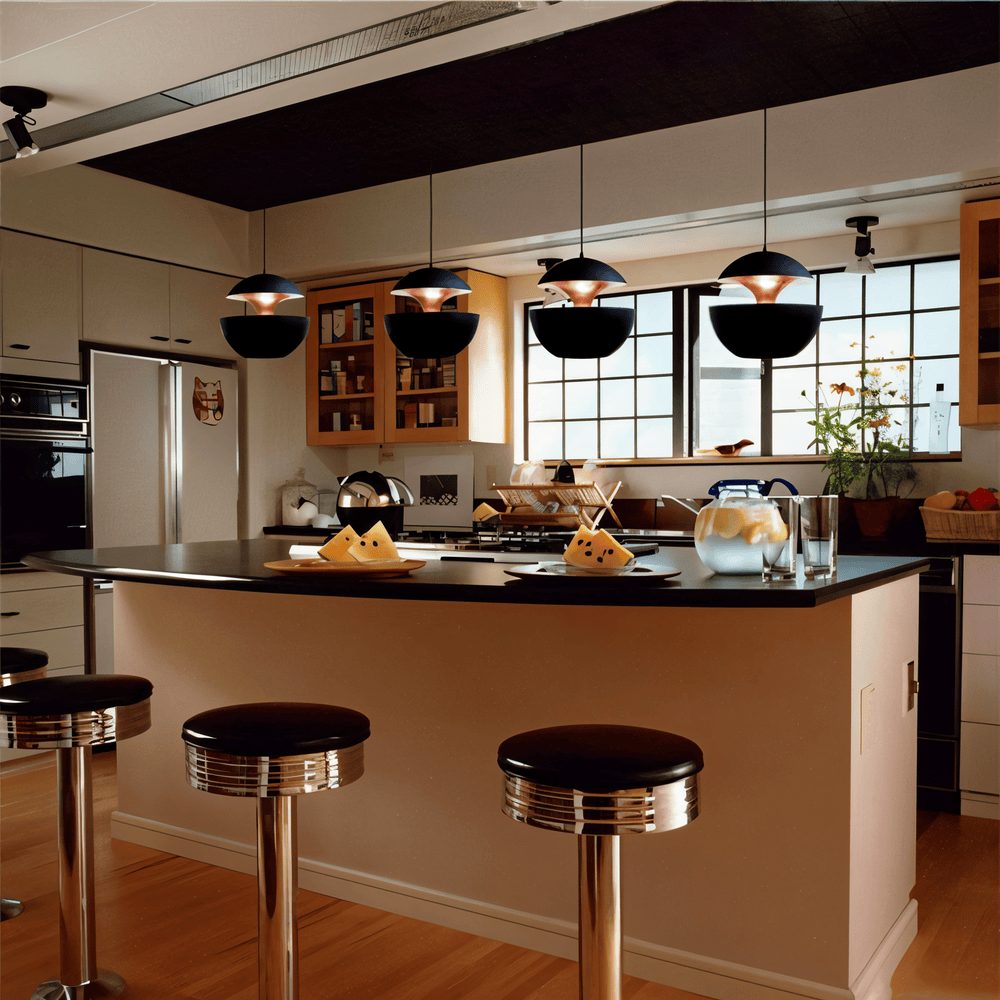 Apple Pendant Lamp | Black and White Solar-Inspired Light