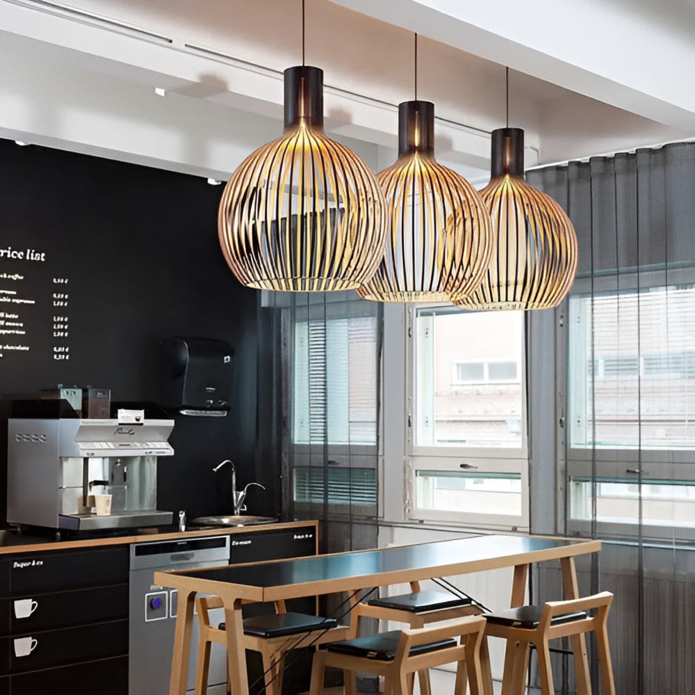 Nordic Wood Vintage Style Pendant Lamp