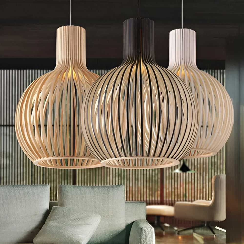 Nordic Wood Vintage Style Pendant Lamp