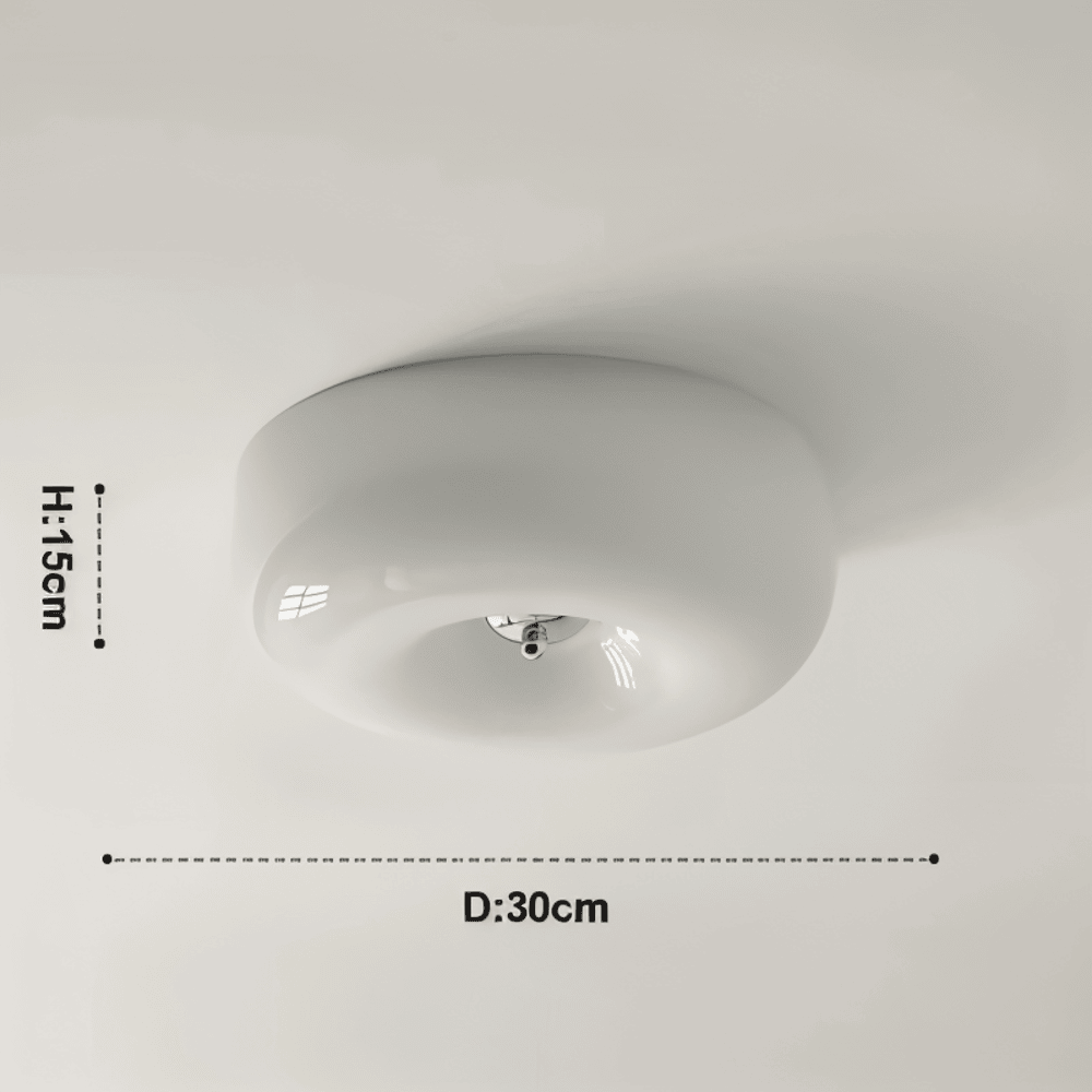 Donut Ceiling Lamp | Modern Scandinavian Pendant Lamp in White Glass