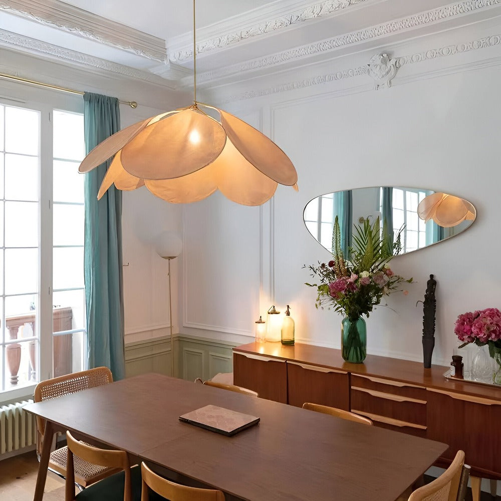 Vintage Style Floral Fabric Hanging Lamp