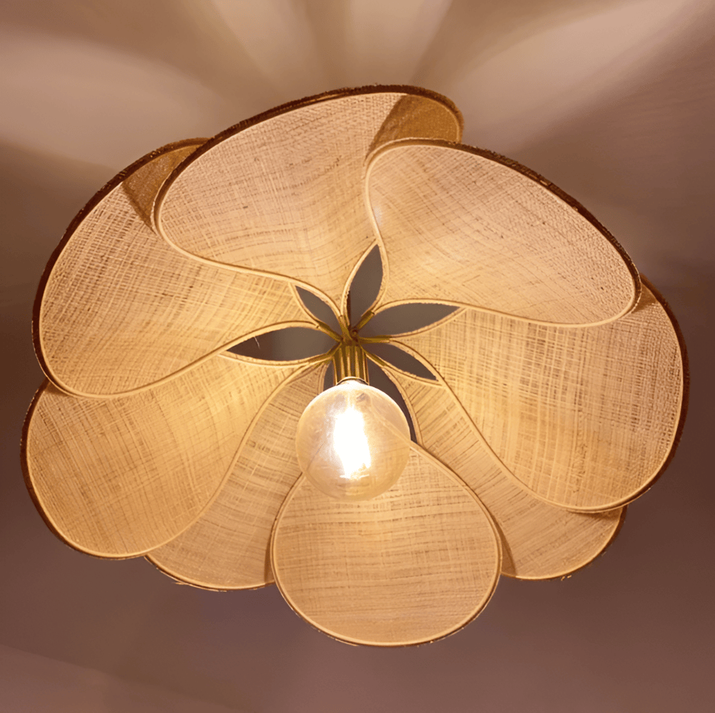 Vintage Style Floral Fabric Hanging Lamp