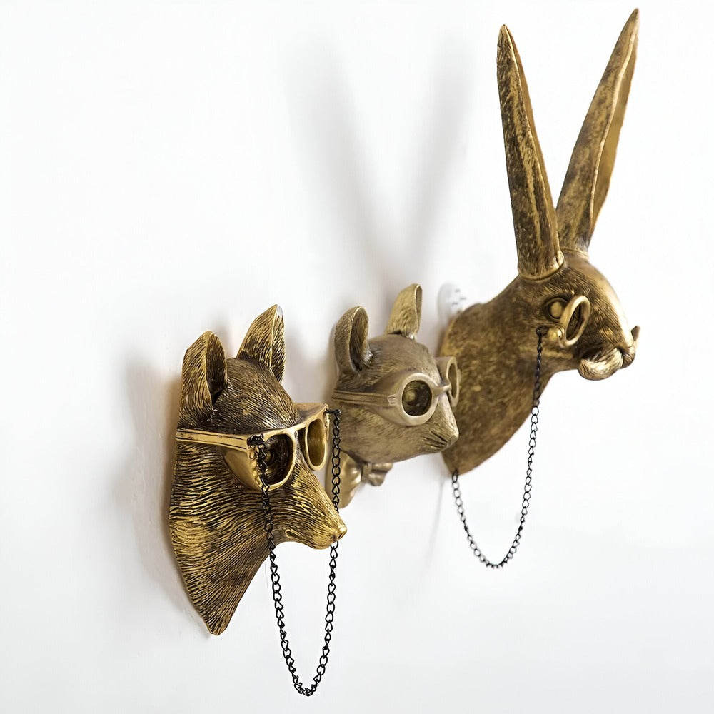 Gold Head | Multifunctional Wall Hook with Decorative Animal Head for Wall Storage