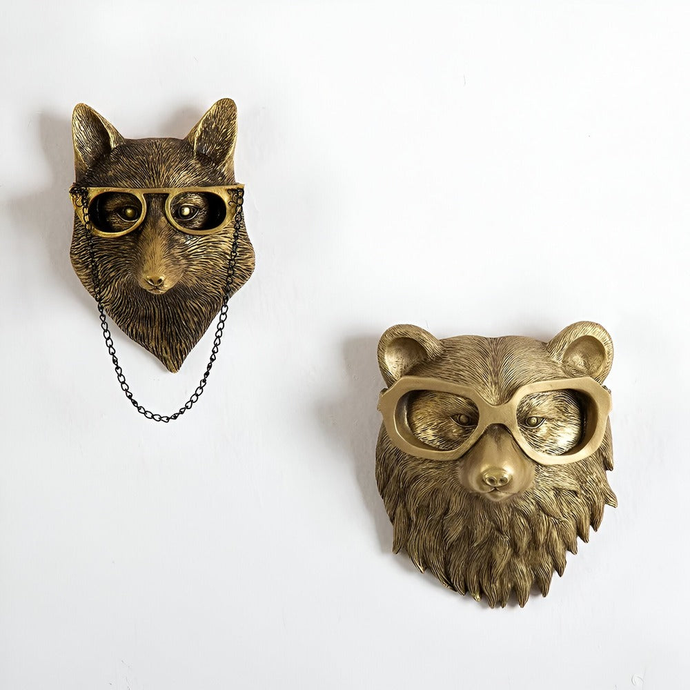 Gold Head | Multifunctional Wall Hook with Decorative Animal Head for Wall Storage