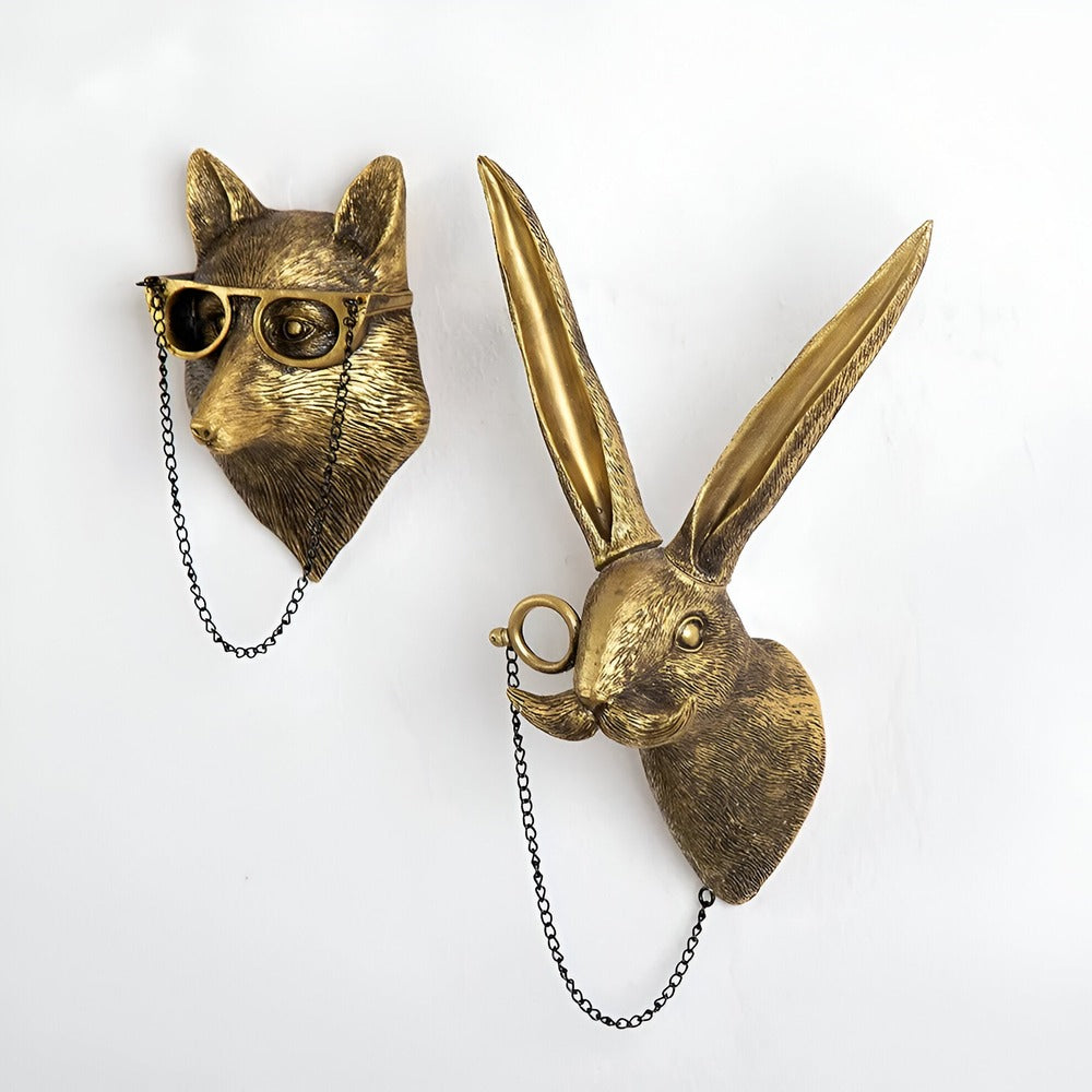 Gold Head | Multifunctional Wall Hook with Decorative Animal Head for Wall Storage
